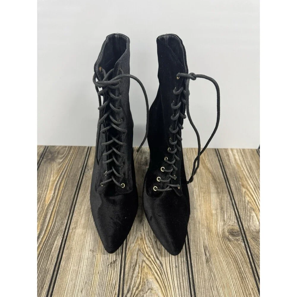 Glamour Chic Women's Boots Velvet  Pointy Toe SZ 9